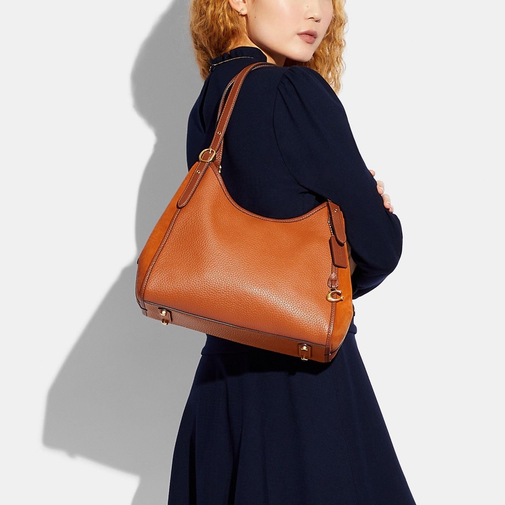 Lori shoulder bag- Pebble leather- Brass/ Canyon Muliti NWOT